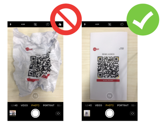 Do not crumple or deface the QR code